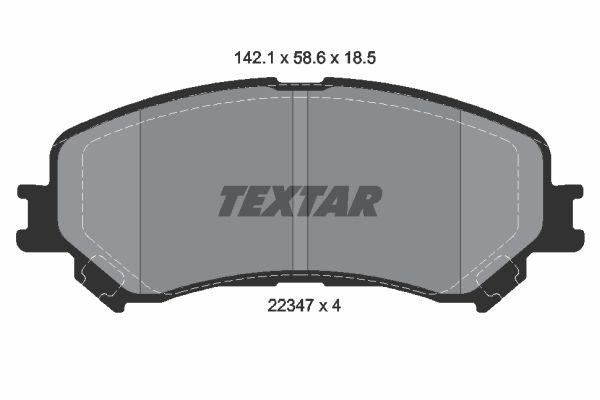 Комплект тормозных колодок, дисковый тормоз TEXTAR 2234701