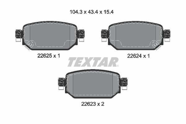 Комплект тормозных колодок, дисковый тормоз TEXTAR 2262301