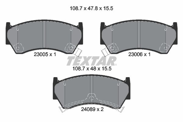 Комплект тормозных колодок, дисковый тормоз TEXTAR 2300501