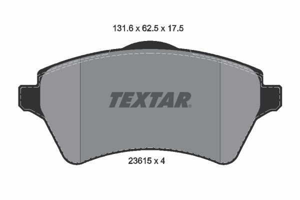 Комплект тормозных колодок, дисковый тормоз TEXTAR 2361501
