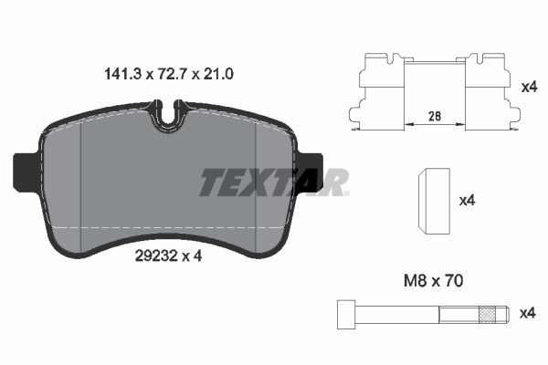 Комплект тормозных колодок, дисковый тормоз TEXTAR 2923201