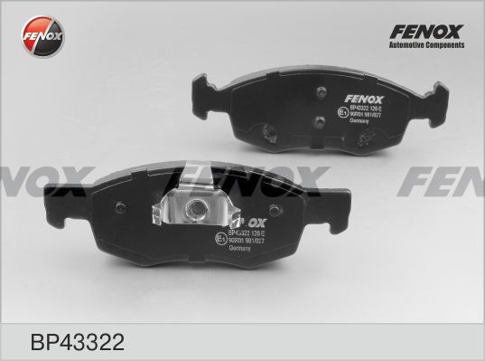 Комплект тормозных колодок, дисковый тормоз FENOX BP43322