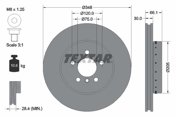 Тормозной диск TEXTAR 92265725