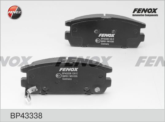 Комплект тормозных колодок, дисковый тормоз FENOX BP43338