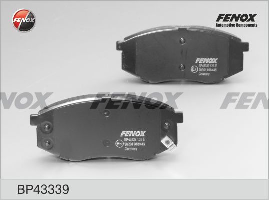 Комплект тормозных колодок, дисковый тормоз FENOX BP43339