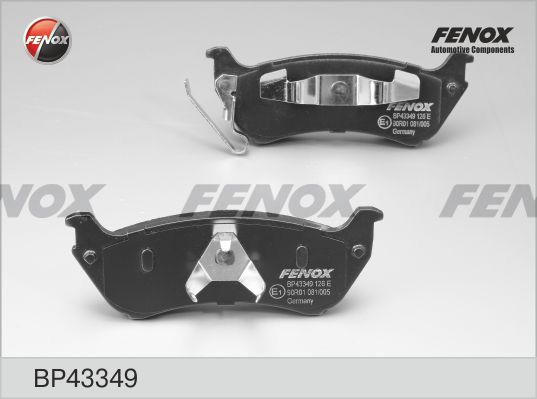 Комплект тормозных колодок, дисковый тормоз FENOX BP43349