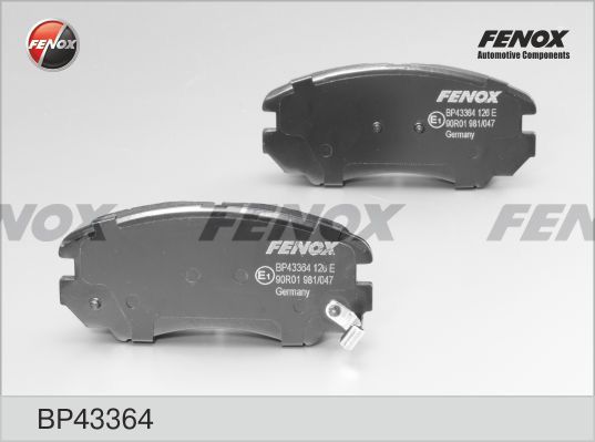 Комплект тормозных колодок, дисковый тормоз FENOX BP43364