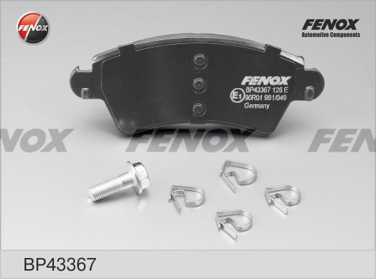 Комплект тормозных колодок, дисковый тормоз FENOX BP43367
