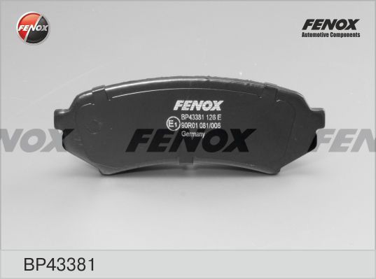 Комплект тормозных колодок, дисковый тормоз FENOX BP43381