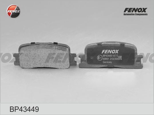 Комплект тормозных колодок, дисковый тормоз FENOX BP43449