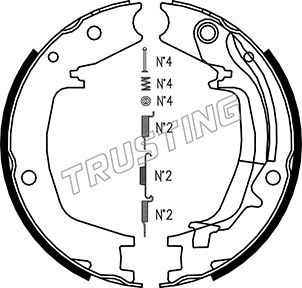 Комплект тормозных колодок, стояночная тормозная система TRUSTING 046215K