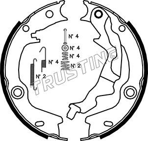 Комплект тормозных колодок, стояночная тормозная система TRUSTING 046223K