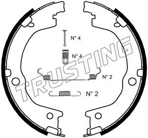 Комплект тормозных колодок, стояночная тормозная система TRUSTING 049165K