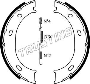 Комплект тормозных колодок, стояночная тормозная система TRUSTING 052126K