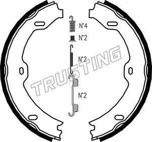 Комплект тормозных колодок, стояночная тормозная система TRUSTING 052130K