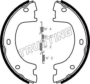 Комплект тормозных колодок, стояночная тормозная система TRUSTING 052136K