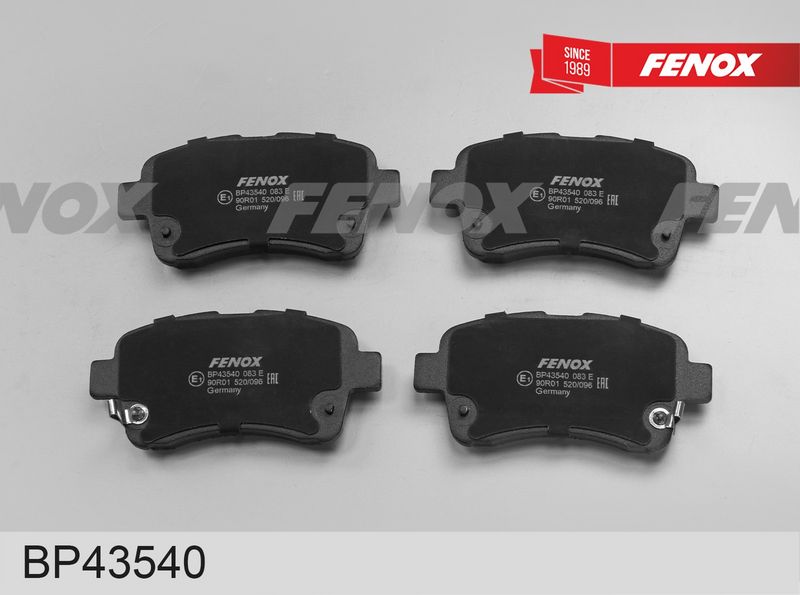 Комплект тормозных колодок, дисковый тормоз FENOX BP43540