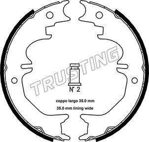 Комплект тормозных колодок, стояночная тормозная система TRUSTING 115313