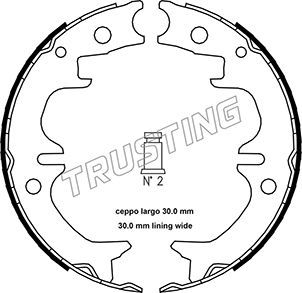 Комплект тормозных колодок, стояночная тормозная система TRUSTING 115314