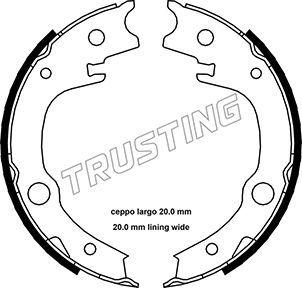 Комплект тормозных колодок, стояночная тормозная система TRUSTING 115315