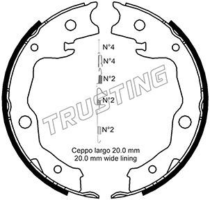 Комплект тормозных колодок, стояночная тормозная система TRUSTING 115322K