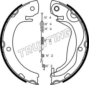 Комплект тормозных колодок, стояночная тормозная система TRUSTING 115325K