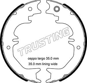 Комплект тормозных колодок, стояночная тормозная система TRUSTING 115329