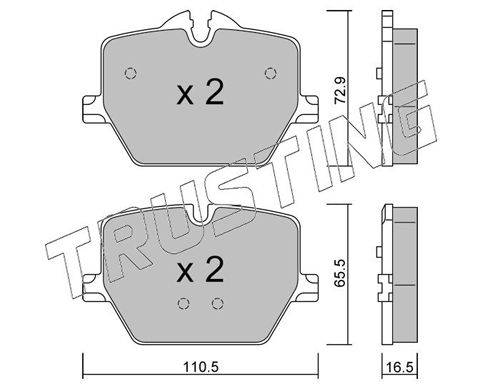 Комплект тормозных колодок, дисковый тормоз TRUSTING 12660