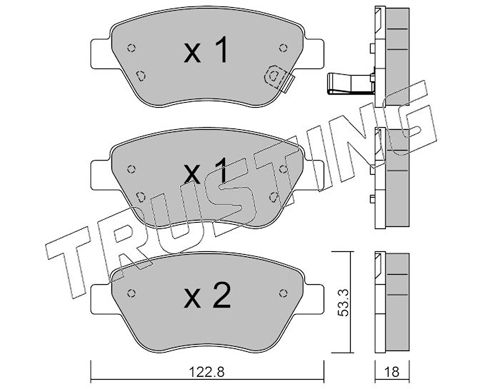 Комплект тормозных колодок, дисковый тормоз TRUSTING 3302