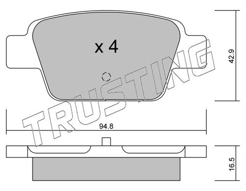 Комплект тормозных колодок, дисковый тормоз TRUSTING 3320
