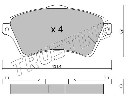 Комплект тормозных колодок, дисковый тормоз TRUSTING 3580