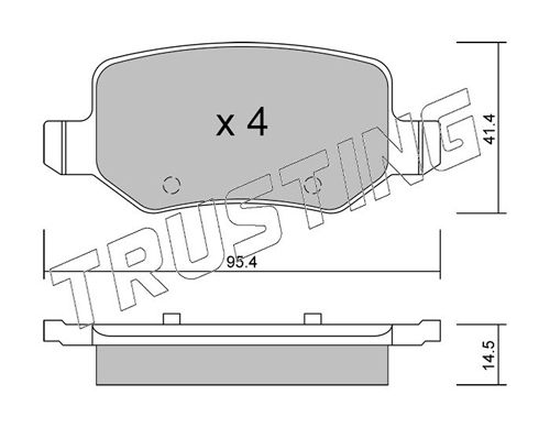Комплект тормозных колодок, дисковый тормоз TRUSTING 5810