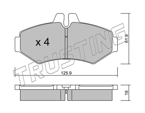 Комплект тормозных колодок, дисковый тормоз TRUSTING 5880
