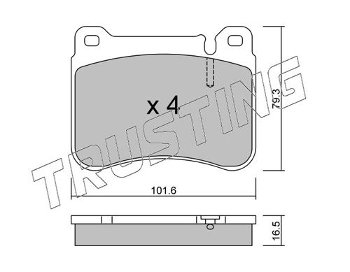 Комплект тормозных колодок, дисковый тормоз TRUSTING 6840
