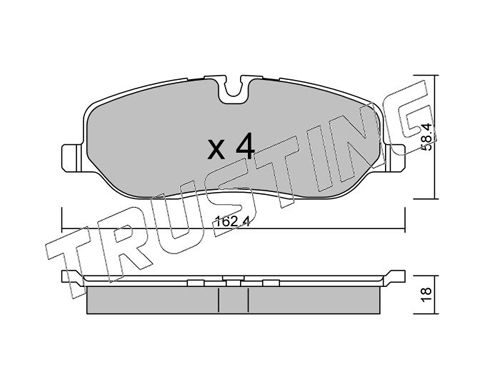 Комплект тормозных колодок, дисковый тормоз TRUSTING 7090
