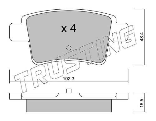 Комплект тормозных колодок, дисковый тормоз TRUSTING 8170