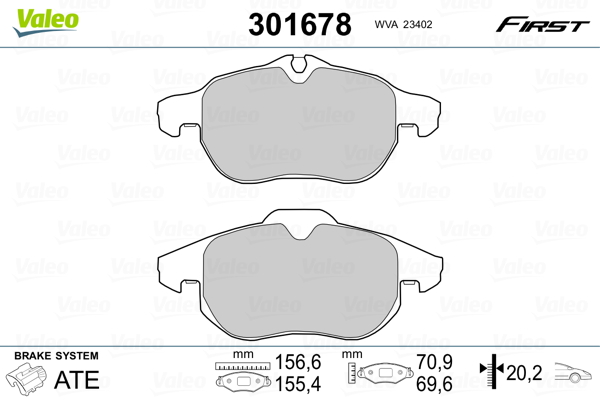 Колодки Торм.зад. Opel Astra H VALEO 301678