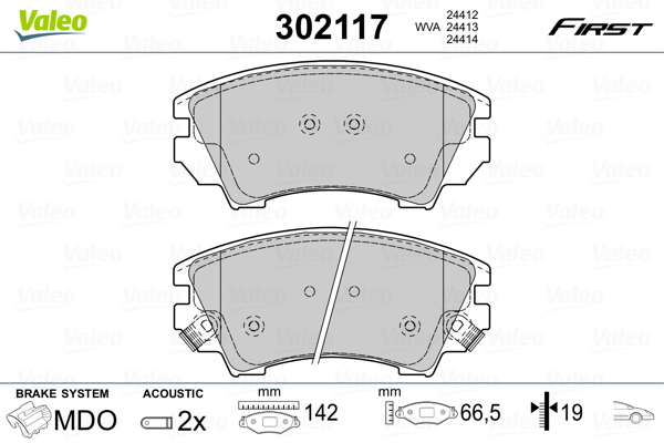 Колодки Тормозные Дисковые Передн Opel Insignia 08-, Zafira 11- ,Saab VALEO 302117