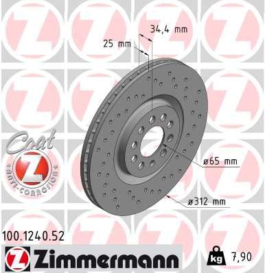 Тормозной диск ZIMMERMANN 100124052