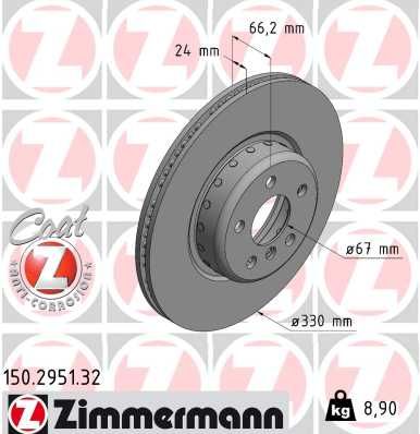 Тормозной диск ZIMMERMANN 150295132