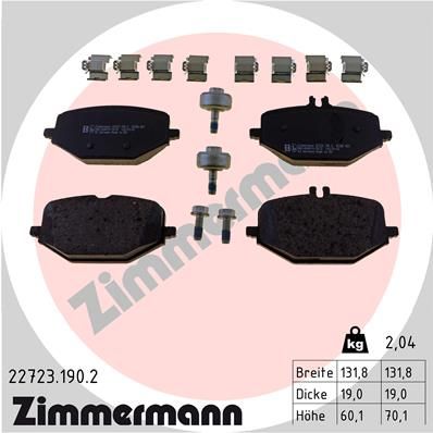 Комплект тормозных колодок, дисковый тормоз ZIMMERMANN 227231902