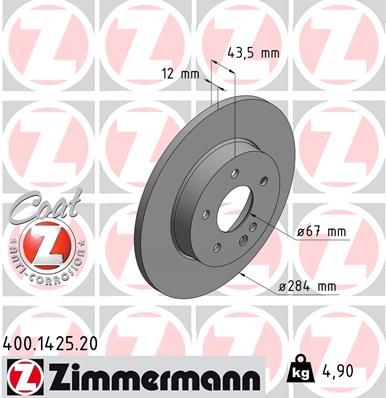 Тормозной диск ZIMMERMANN 400142520