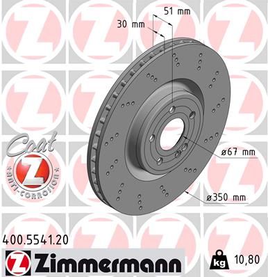 Тормозной диск ZIMMERMANN 400554120