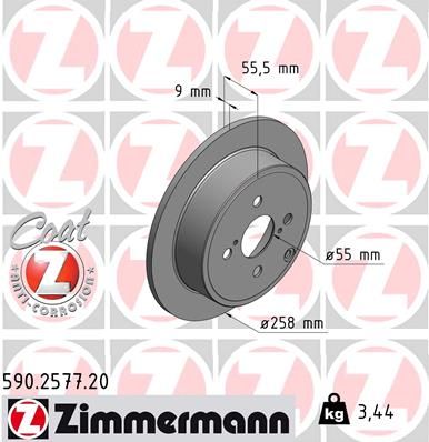 Тормозной диск ZIMMERMANN 590257720