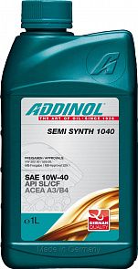 ADDINOL Semi Synth 1040 SAE 10W-40 1 л. ADDINOL 4014766072702