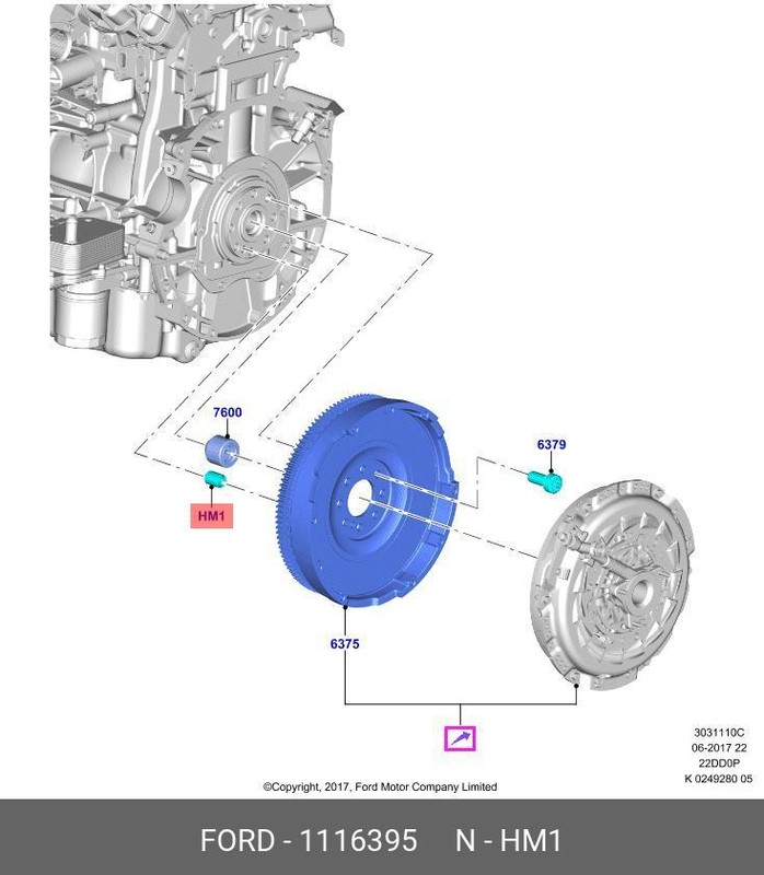 Запчасть FORD 1116395