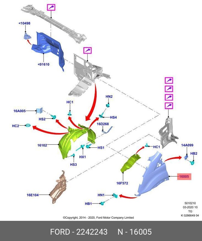 Запчасть FORD 2242243