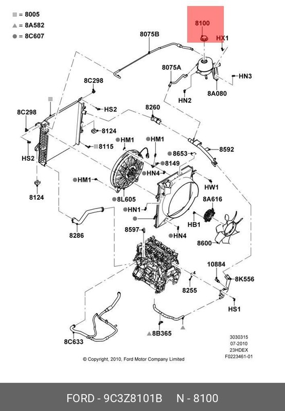 Запчасть FORD 9C3Z8101B