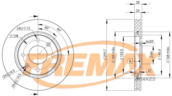 Тормозной диск FREMAX BD9406