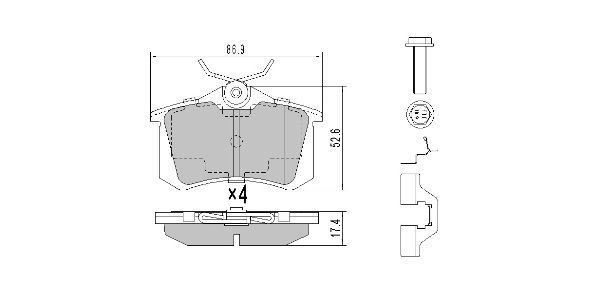 Комплект тормозных колодок, дисковый тормоз FREMAX FBP057501